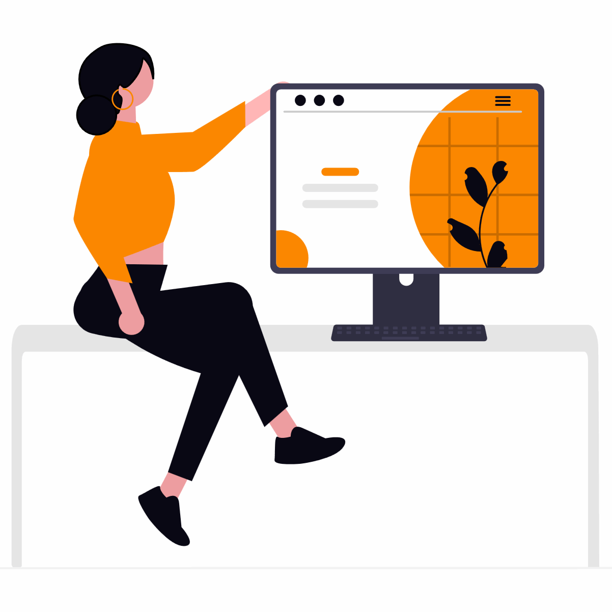 Paint of a Woman with pc